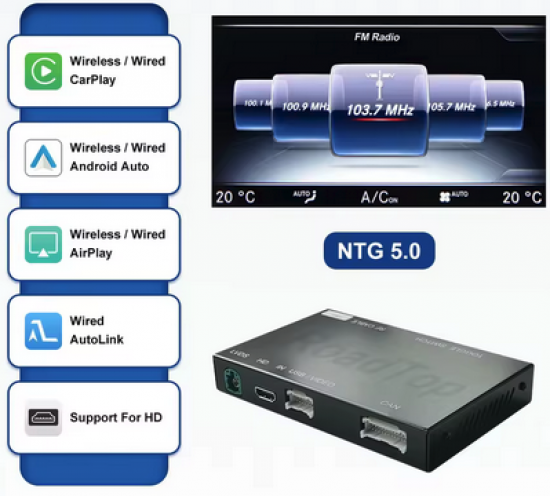 CarPlay & Android Auto Interface – Mercedes NTG 4.5/4.7 (2013–2014)